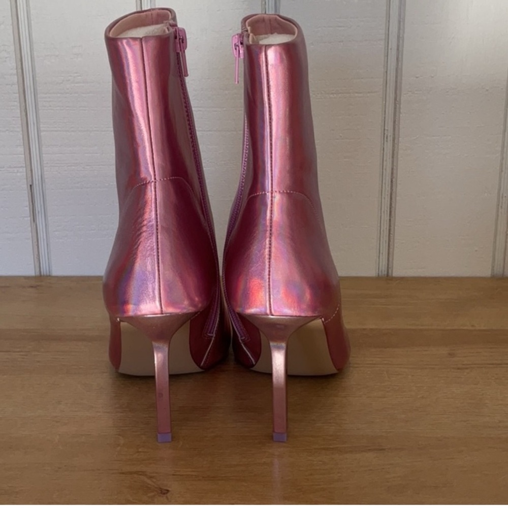 STEVE MADDEN Iridescent Pink Ankle Boots - Picture 7 of 13